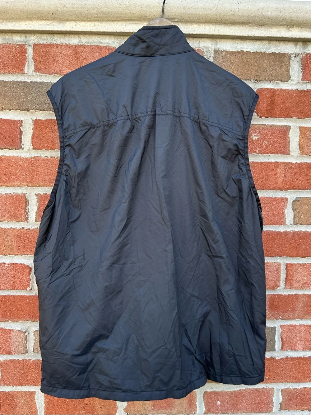 Tommy Bahama Vest Mens XL Full Zip Golf Vest Black Lightweight Nylon Pockets XL